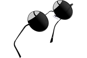 Joopin Retro Runde Sonnenbrille Herren Polarisierte Vintage Steampunk Sonnenbrille Damen Rund Hippie UV400-Schutz mit Metallrahmen