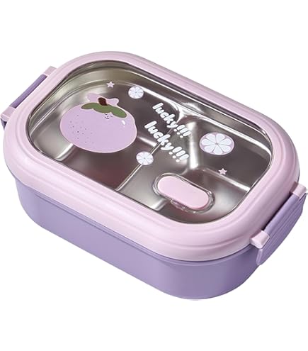 Vikye lunchbox, 1100 ml, dubbellaagse box voor kinderen, met 3 vakken, zonder BPA's, draagbare lunchbox voor volwassenen (groen