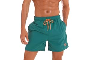 JustSun Bañador Hombre Secado Rápido Traje de Baño con Forro de Malla