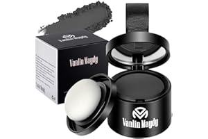 ALIIP Sombra para el Cabello,4g Retocador de Raíces en Polvo Corrector de Raíces,Polvo para la Línea del Cabello Debilitado,Hairline Powder para Cubre Rápidamente Canas Mujer y Hombre (Negro Natural)