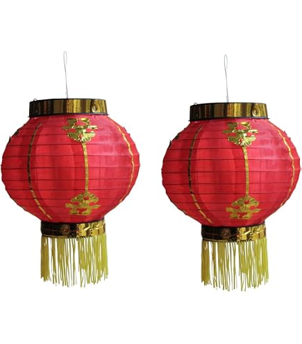 49 Stück Japanische & Chinesische Laternen Set – Mit Kirschblüte, LED-Lichtern & Fächern Für Innen/Outdoor