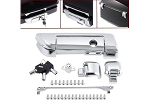 XMT-MOTOR Tour-Pack Kit Cerniere e Scrocco + Chiavi Adatto per Harley Touring dal 2014 in poi (Cromato)