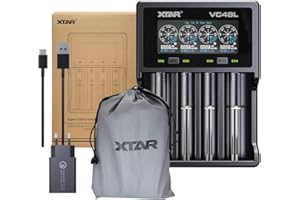 18650-wiederaufladbarer- Batterieladegerät -XTAR VC4SL, 21700 Batterieladegerät und Adapter für 3,6V 3,7V Batterie und 1,2V AA AAA Batterie.(VC4SL+Adapter)