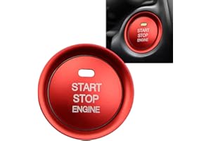 Youzzei Mazda Start Stop Knopf Abdeckung, Auto Motor Start Stop Knopf für Mazda 3 Axela Mazda 6 Atenza CX-3 CX-4 CX-5 CX-8 MX-5 Startknopf Abdeckung, Verbessert Aluminiumlegierung Dekor - Rot