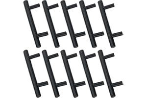 Drenky Schrankgriffe Schwarz,10 Stück Griffe Möbel Griffe für Küchenschränke Möbelgriffe Edelstahl Möbelgriffe 64mm Lochabstand Gesamtlänge 100mm Schwarz Matt