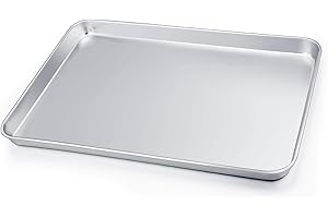 Backblech, HaWare Edelstahl Ofenblech Kuchenblech, 40 x 30 x 2.5cm, Rechteckige Fettpfanne Backofen Tablett zum Backen & Servieren - Ungiftig ＆Gesund, Leicht zu Reinigen＆Spülmaschinenfest