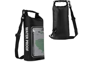 CIMVIDI Wodoszczelny Plecak, 2 L Torba na Ramię 2 W 1 na Telefon Komórkowy, Wodoszczelna Torba na Telefon Komórkowy Przezroczysta Torba z PCW Wodoszczelna Torba na Basen Plażę do Jazdy na