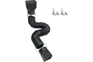 LCYEN PE Flexible Downpipe, Black Rain Gutter Extension, 21" to 60" Retractable Pipe, 3" to 4" Anti-Blocking Gutter Drain