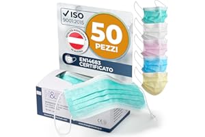 ISC Hygiene & Safety Mascherine chirurgiche – mascherina chirurgica – mascherina chirurgica adulti – 3 strati monouso – 50 pezzi, verde