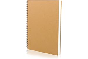 ELEPRUC Carnet de Dessin Spirale A4 - Carnet de Croquis cartonné 120 Pages Papier Épais 160 GSM, Couverture Rigide Kraft, Sans Acide, Pour Croquis, Crayon, Fusain - Artistes, Étudiants et Professionnels