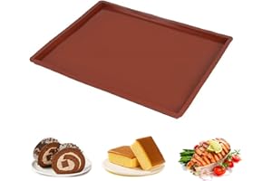 EASYLAVIE Moule Genoise Rebords 38x30x1.5cm Silicone Tapis Cuisson anti-débordement Tapis a Rouler Genoise Silicone Rectangulaire Moule Genoise Plaque Haut