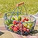 Produktbild Dibor - French Style Accessories for the Home Drahtkorb aus petrolblauem Maschendraht, Gartenkorb – ideal für Gartenfrüchte – Breite 25 cm x Höhe (inkl. Griff) 22 cm x Tiefe 16,5 cm