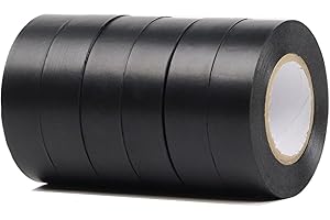 QILIMA Black Electrical Tape 19MM x 20M Pack of 6-Strong Self-Adhesive PVC Insulation Tape for Insulating, Repairing and Protecting Electrical Wires