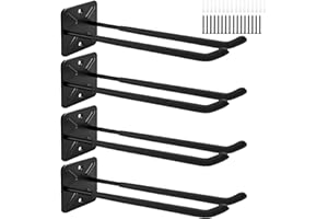 AKOLAFE 4 Stück Gerätehalter Gerätehaken Wandhaken Schwerlast schwarz werkzeughalter wand doppelhaken wandregal garage schwerlasthaken wand werkstatt wandregal wandhaken zum schrauben