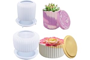 WYAHYQ Stampi in Silicone per Gesso Resina epossidica per la Realizzazione di vasi da Fiori,portacandele,barattoli