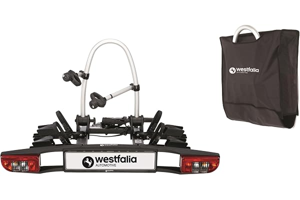 Westfalia Porte-vélos BC 60 pour Attelages, Sacoche Incluse | Porte-vélos pour 2 Vélos | Adapté aux Vélos Électriques | Pliable