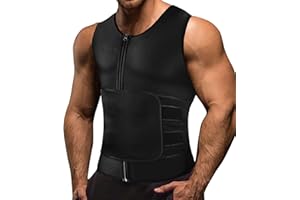 Memoryee Uomo Gilet Sudore Neoprene Camicia Allenamento Body Shaper Tuta Sauna Allenatore Sportivo Fitness Cerniera Canotta