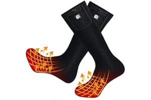 SNOW DEER Calcetines Calefactables para Hombres y Mujeres,7.4V 2200MAH Electrónica Baterías Recargable Calcetines de Algodón Cálido Invierno,Esquiar Motocicleta Ciclismo Caza Calcetines Calentar Los Pies