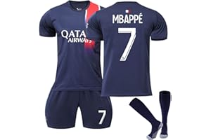 Générique Maillot de Foot PSG Enfant 23/24 Nouveau Paris Maillot Domicile/Extérieur Soccer Jersey, Ensemble Foot Homme Garçon Vêtements de Football Tshirt, Shorts et Chaussettes Set