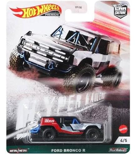 Hot Wheels ´21 Ford Bronco Mud Studs 1/5 – Modellauto, Rot, Short Card