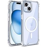 Minesk iPhone 13- 14 i&ccedil;in MagShield Serisi MagSafe ile Uyumlu K&ouml;şe Korumalı Şeffaf Hybrid Kılıf Ultra G&uuml;&ccedil;l&uuml; Manyetik &Ccedil;ember v