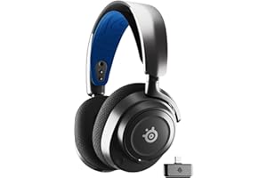 SteelSeries Arctis Nova 7P bezprzewodowy zestaw słuch. — Neodymowe ster. magn.— 2,4 GHz + mieszanie Bluetooth — Bateria USB-C 38 godz. — Mikr. ClearCast Gen2 AI — PS5, PC, Switch, VR, urz. mob.