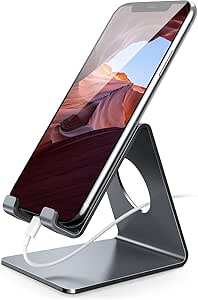 Lamicall Phone Stand, Phone Dock - Universal Stand, Cradle, Holder, Dock Compatible with iPhone 12 Mini, 12 Pro Max, 11 Pro Xs Max X 8 7 6S Plus, Switch, HUAWEI, Samsung S10 S9 S8, Smartphones - Gray