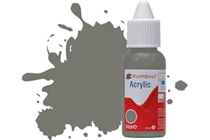 Humbrol Vernice acrilica n. 224 Flacone contagocce Grigio Ardesia Scuro Opaco, 14 ml