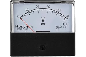 Heschen Voltmètre Rectangulaire Panneau Analogique Voltmètre Voltage 670 Style DC 0-50 V Classe 2.0