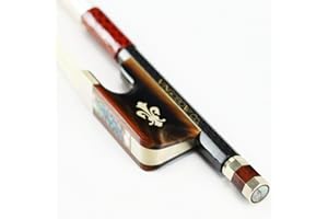 VINGOBOW ¡Nuevo arco de violonchelo de material de fibra de carbono de tamaño 4/4 para nivel de concierto! Rana de cuerno de buey montada en níquel PLATA Fleur De Lys