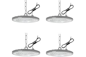 TOOBETTP 4pcs UFO LED Foco LED Industrial 100W, 10000LM Naves Industriales UFO LED, 6500K Impermeable IP65 Foco LED Industrial para Patio, Garaje, Fábrica, Taller