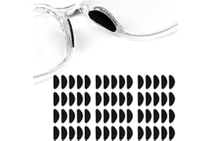 ZHITENG 30 Paar Nasenpads Brille Selbstklebend, Dünne Brillen Nasenpads Antirutsch Brillenpads, Weiche Anti Rutsch Brille Zubehör für Brillen und Sonnenbrillen (D Förmig, Schwarz)