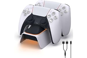 NexiGo PS5 Controller Ladestation - 2 Std Schnelllade LED Anzeige Schutzchip für DualSense Wireless Controller - Sony DualSense Kompatibel