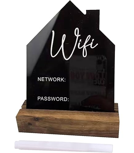 Targhetta WiFi Personalizzata In Acrilico - Con Base Legno, Per Casa E Ufficio - Foto 2