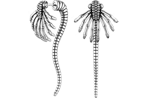 HZMAN Alien Facehugger Ohrringe für Damen Herren Edelstahl Retro Gothic Punk Xenomorph Insekt Ohrstecker Biker Party Schmuck Geschenk