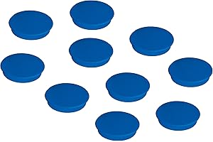 FRANKEN HM30 03 Lot de 10 aimants ronds de qualité supérieure pour bureau, maison, atelier, idéal pour tableaux blancs, réfrigérateur, tableaux de plantation ou vitrines, 32 mm, bleu