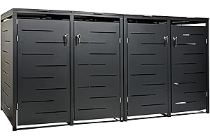 STILISTA Habillage de Poubelle en métal, pour 4 poubelles de 240 litres chacune, différentes Couleurs, Anthracite