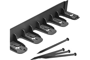 Eco Trade Counter 60mm Flexible Lawn Edging Border | 800mm Long Garden Edging Border for Gravel, Stone and Paving | Landscaping and Flowerbed Edging | Garden Design Plastic Edge (Black x20)