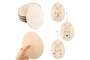 ‎HERZONE HERZONE Große Ostereier zum Bemalen 17 * 13cm 20pcs Ostern Holzanhänger Ostern Eier Holzscheiben mit Loch zum Aufhängen (eggs-17x13cm)