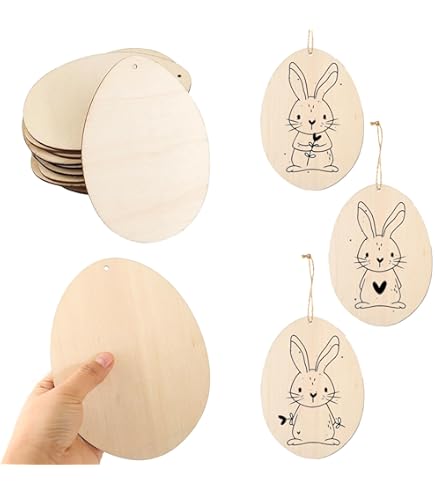 40 Uova Di Legno Grezze Per Decorazione Pasquale - Fai Da Te, Colorabili, 5 Misure Diverse - Foto 7