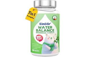 ‎EINBÄR Wasserbalance 7 in 1 Brennnessel-Komplex mit Magnesium, Rosskastanie & Gotu Kola 90 vegane Kapseln laborgeprüft Entwässerungstabletten