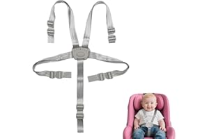 CMANLNYK High Chair Straps – Adjustable 5-Point Safety Belt for Baby, Universal Replacement Seat Harness with Buckle for Highchair, Stroller, Pushchair, and More, Compatible with High Chair Harness, Grey