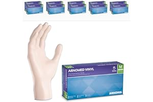1000x ARNOMED® Gants vinyle jetables taille M, Gants chirurgie & laboratoire à usage unique, Gants vinyle à usage unique sans poudre & latex, Moufles en vinyle en S, M, L, XL