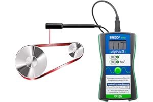 Breco® Trumspannungsmessgerät TSM alpha 2 Riemenspannungsmessgerät, Messbereich 5-500 Hz, 3-stellige LCD-Anzeige, externer Sensor mit Ø 15,5 mm und 125 mm Länge, Anschlusskabel mit Mini-USB-Buchse