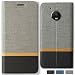 Produktbild Lively Life Motorola Moto G5 hülle – Premium Luxuriös PU lederhülle[Vollständigen Schutz] [Kreditkartenfach] Folio Tasche Schutzhülle im Denim Pattern für Lenovo Moto G5(Denim-Grau)