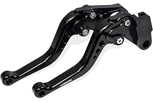MTCRIGHTER Leva freno corta Leva frizione compatibile con YAMAHA Fazer FZ-1 FZ-8 FZ-6 FZ-6R FZS600, Realizzato in lega di alluminio CNC (Black)