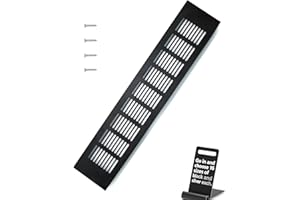 WJUAN Air Vent Grille Cover, 400 mm Black Square Aluminum Alloy Black Vent Cover for Cupboard Wardrobe Ventilation