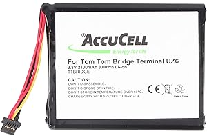 ACCUCELL Akumulator pasujący do Tomtom Bridge, Tomtom Model UZ6 1CP515161HR, pasuje m.in. do rescuetrack, akumulator do Webfleet PRO 8270 i 8275 3,8 V 2100 mAh 7,98 Wh