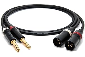 enoaudio 2534 Quad Stereo para (L,P) kabel audio, symetryczny, Neutrik Gold 6,3 mm TRS jack - męski XLR, HiFi, 0,5 m