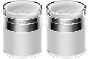 KAGUOL 2 Stück Airless Pumpspender, 100ml Creme Spender Vakuumflasche Für Creme Luftloses Pumpenglas Leer NachfüLlbare Reisecreme Flasche Tragbarer Kosmetischer BehäLter, Pumpspender Creme